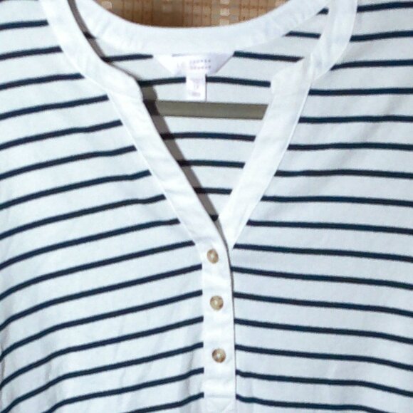 LC Lauren Conrad Striped Thermal Style Henley - Picture 3 of 5